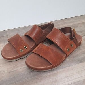 Sorel Torpeda Slingback Sandals In Rustic Brown